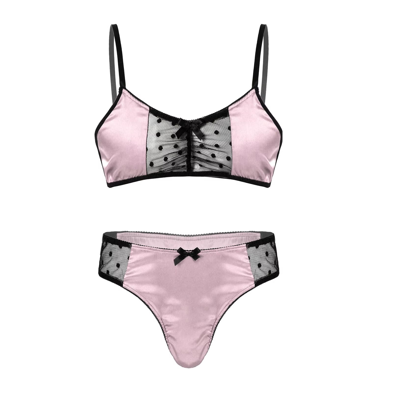 Sheer Mesh Bra - Abito da uomo in raso intimo