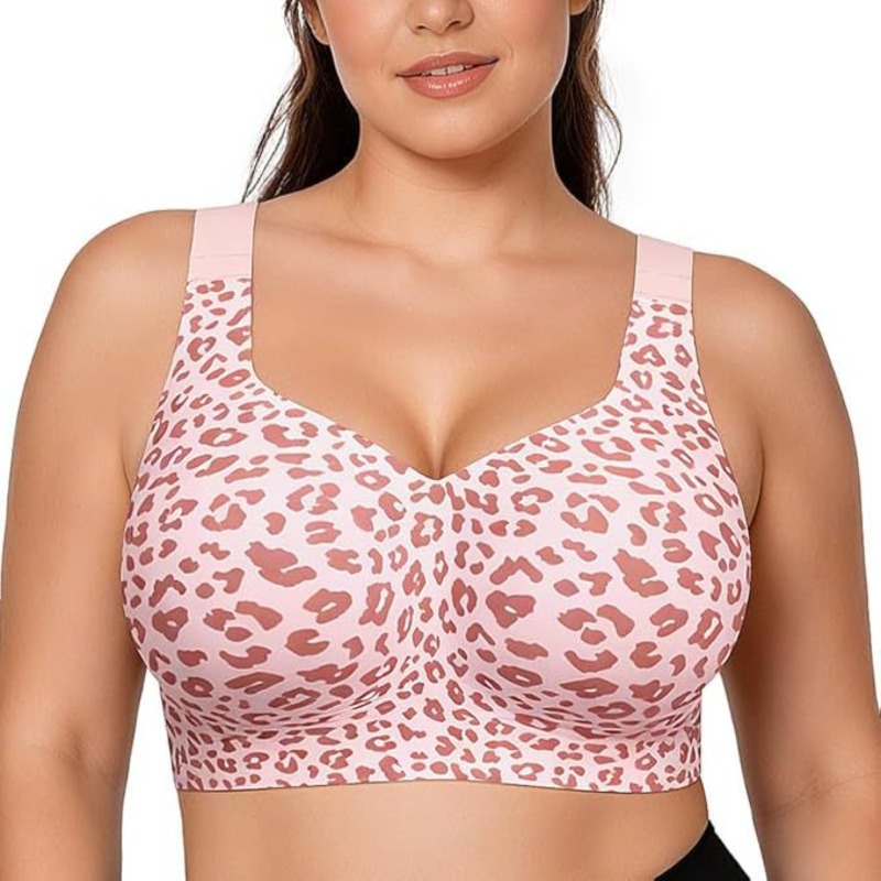 Minimizer Bra Women - Reggiseni Leopard Jelly senza ferretto, push-up,