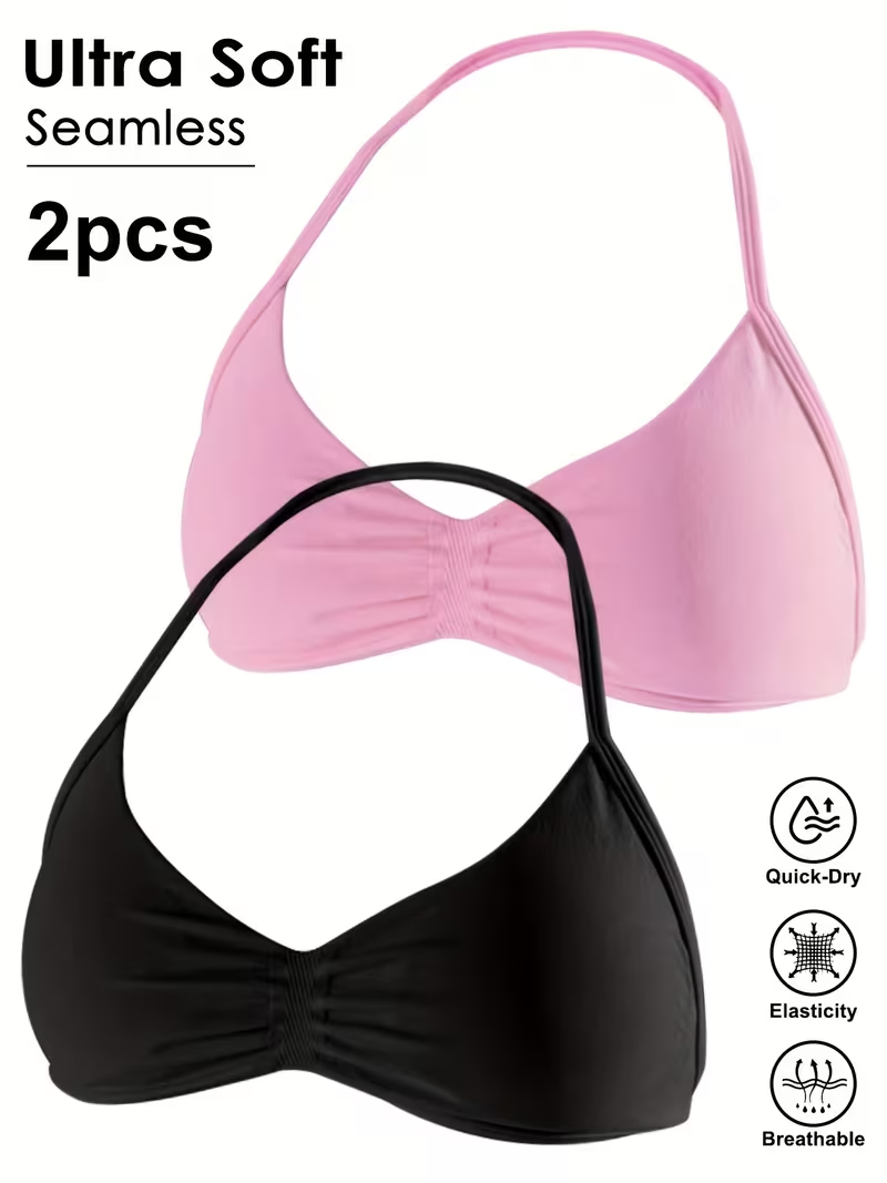 2 pezzi Top corto da palestra  - T Shirt Bra Seamless recensione e prezzo